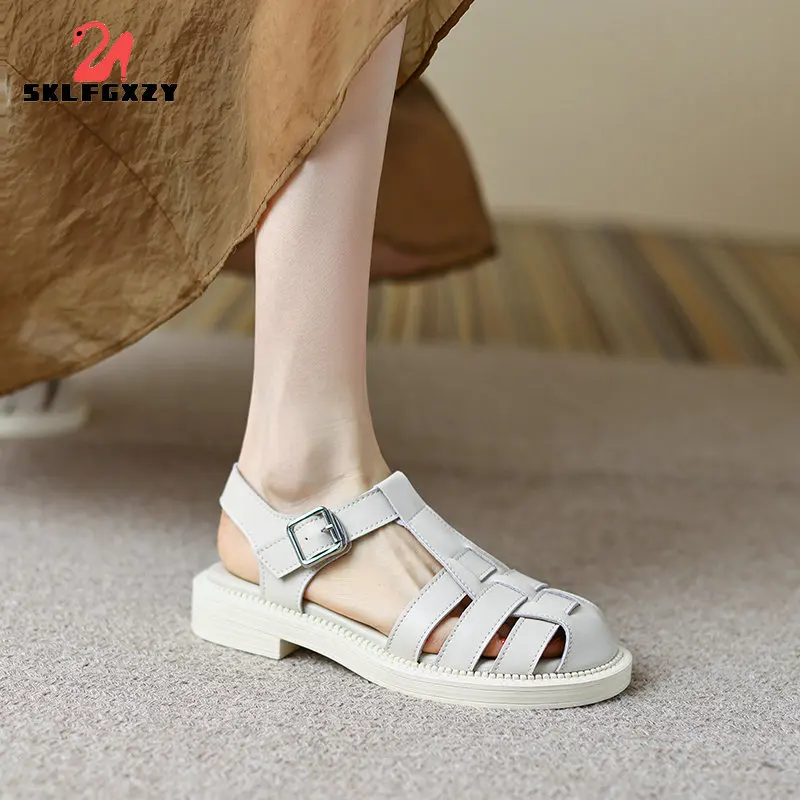 New Women GENUINE LEATHER Sandals Sheepskin Platform Sandal Fashion Summer Buckle Strap Women's Shoes Leather Gladiator
New Women GENUINE LEATHER Sandals Sheepskin Platform Sandal Fashion Summer Buckle Strap Women's Shoes Leather Gladiator