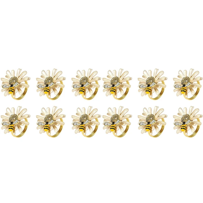 Hot YO-Set Of 12 Daisy Sunflower Napkin Rings, Gold Bee Napkin Ring Holders For Formal Or Casual Dinning Table Decor
Hot YO-Set Of 12 Daisy Sunflower Napkin Rings, Gold Bee Napkin Ring Holders For Formal Or Casual Dinning Table Decor