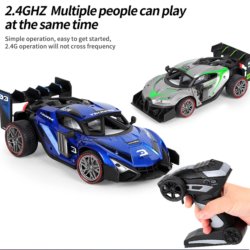 

New 1:18 RC Car 4WD Alloy 2.4G Radio Remote Control Car High-speed 15KM/H Drift Multiplayer Competition Sports Car Exhaust Spray