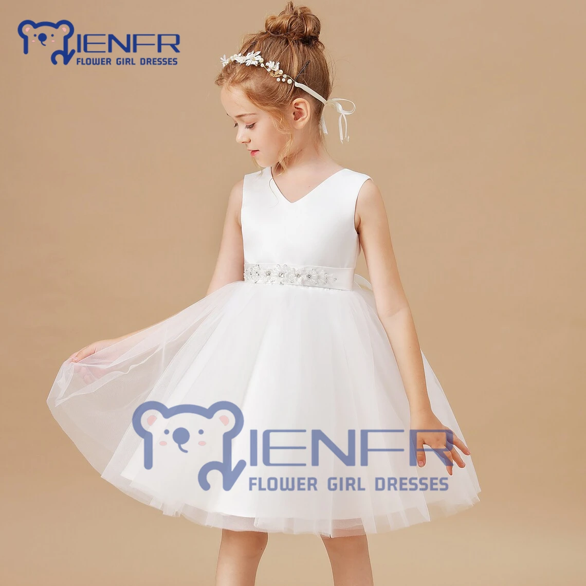 Flower Girl Dresses Sleeveless V-neck Knee-Length Ball Gown Pageant Dresses for First Communion Birthday Formal Occasions
Flower Girl Dresses Sleeveless V-neck Knee-Length Ball Gown Pageant Dresses for First Communion Birthday Formal Occasions