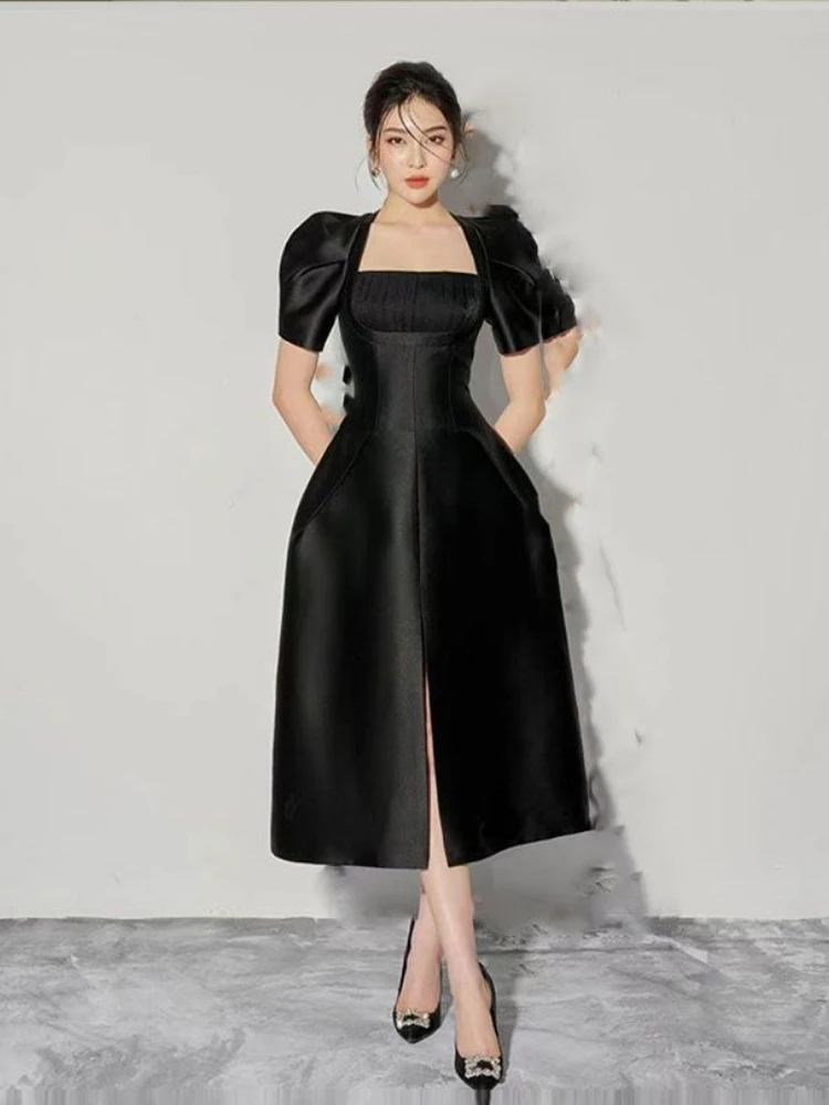 2022 New Beauty Temperament Square Neck Bubble Sleeves Slim Fit High Waist Light Luxury Dress Women Clothes
2022 New Beauty Temperament Square Neck Bubble Sleeves Slim Fit High Waist Light Luxury Dress Women Clothes