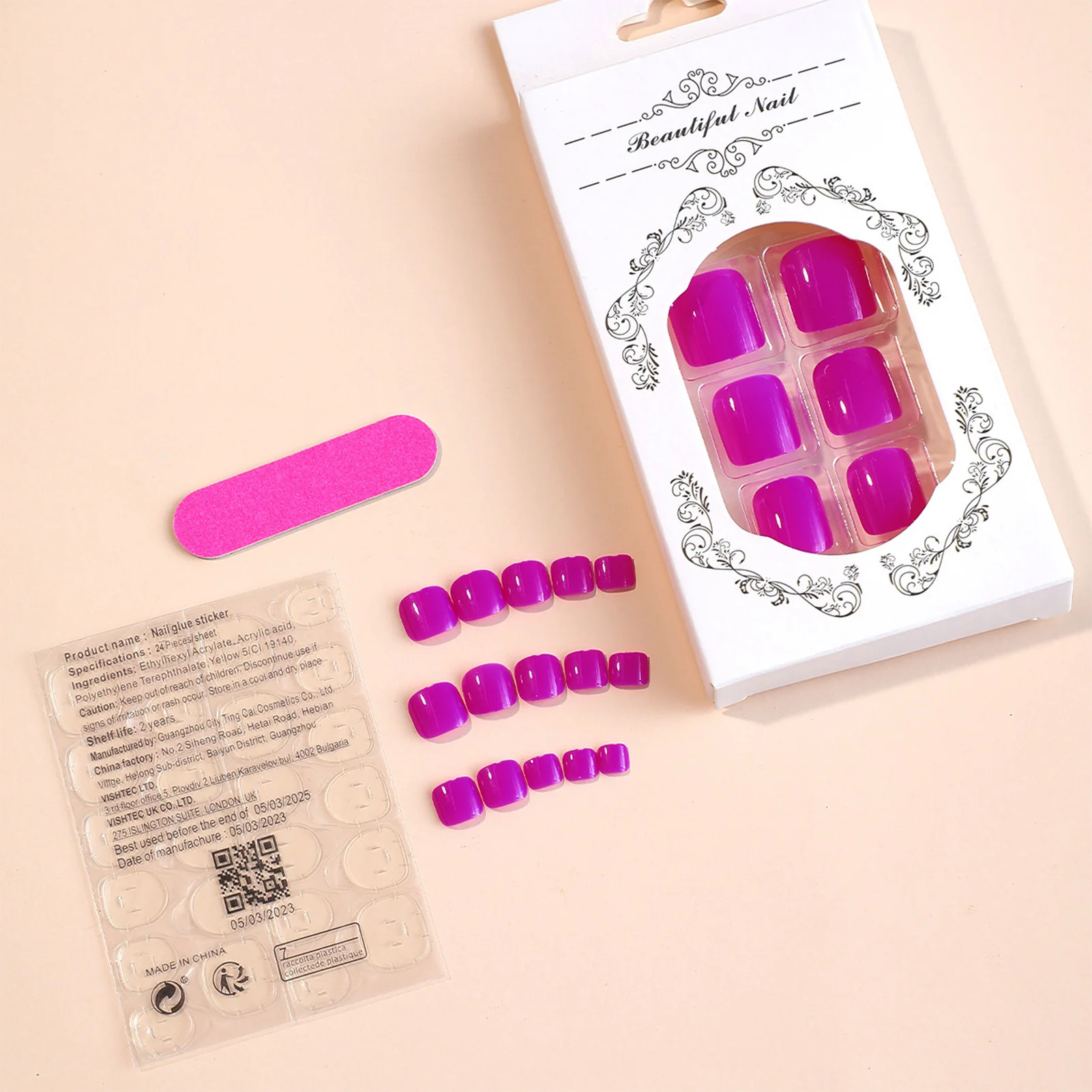 Solid Purple Bright Surface Fake Toenails Full Cover Square Artificial Nail Tips for Professional Nail Art Salon Supply
Solid Purple Bright Surface Fake Toenails Full Cover Square Artificial Nail Tips for Professional Nail Art Salon Supply