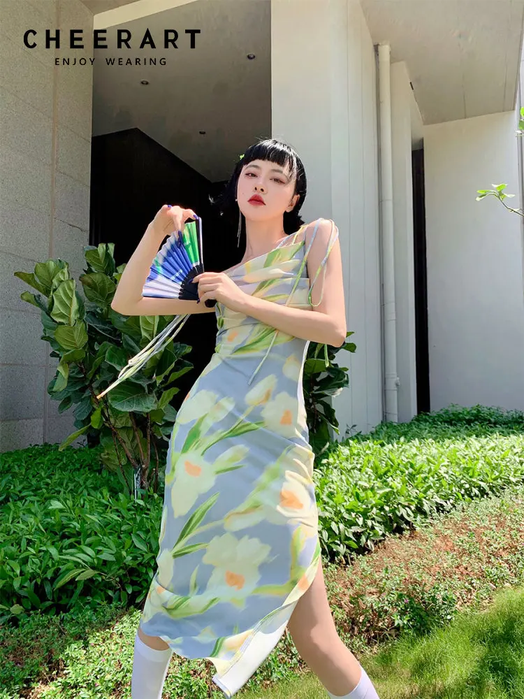 CHEERART Tulip Cowls Floral Long Slip Dress For Women 2022 Summer Backless Sundress Designer A Line Midi Dress High Fashion
CHEERART Tulip Cowls Floral Long Slip Dress For Women 2022 Summer Backless Sundress Designer A Line Midi Dress High Fashion
