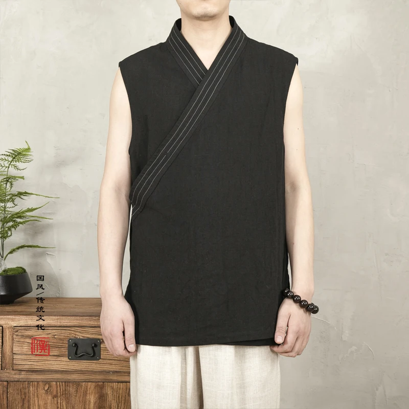 Japanese Kimono Vest Jacket Men's Slit Top 2023 Summer Hanbok Undershirt Hemp and Cotton Sleeveless Shirt Jacket
Japanese Kimono Vest Jacket Men's Slit Top 2023 Summer Hanbok Undershirt Hemp and Cotton Sleeveless Shirt Jacket