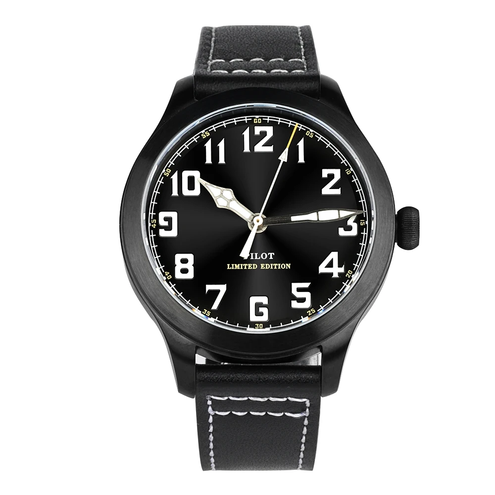 Watchdives Men Pilot Watch Limited Edition PVD Vintage Military Enthusiasts 43mm Sunburst Dial PT5000 Automatic Mechanical 20Bar
Watchdives Men Pilot Watch Limited Edition PVD Vintage Military Enthusiasts 43mm Sunburst Dial PT5000 Automatic Mechanical 20Bar