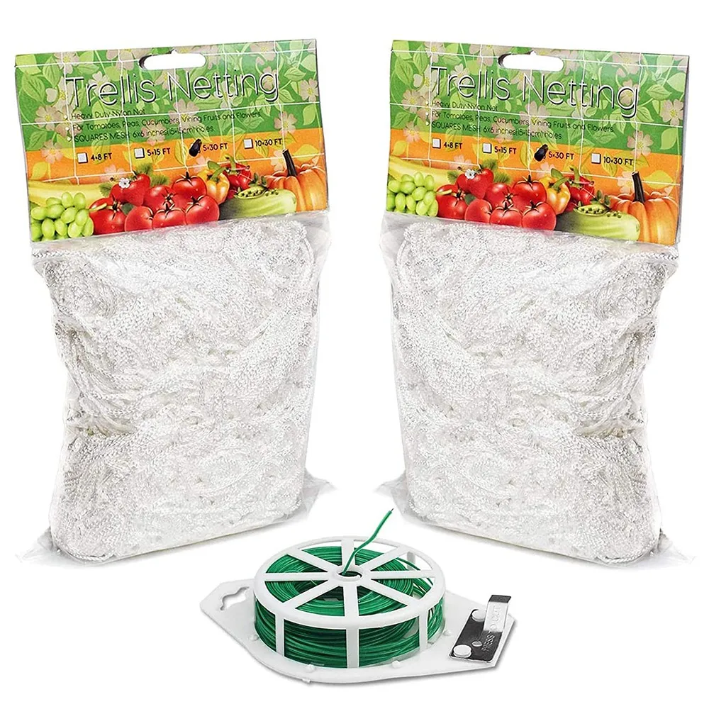 2Pcs 5 x 30 Feet Plant Trellis Netting with 164 Feet Twist Tie, Polyester Plant Support Vine Climbing Outdoor Growth Net
2Pcs 5 x 30 Feet Plant Trellis Netting with 164 Feet Twist Tie, Polyester Plant Support Vine Climbing Outdoor Growth Net