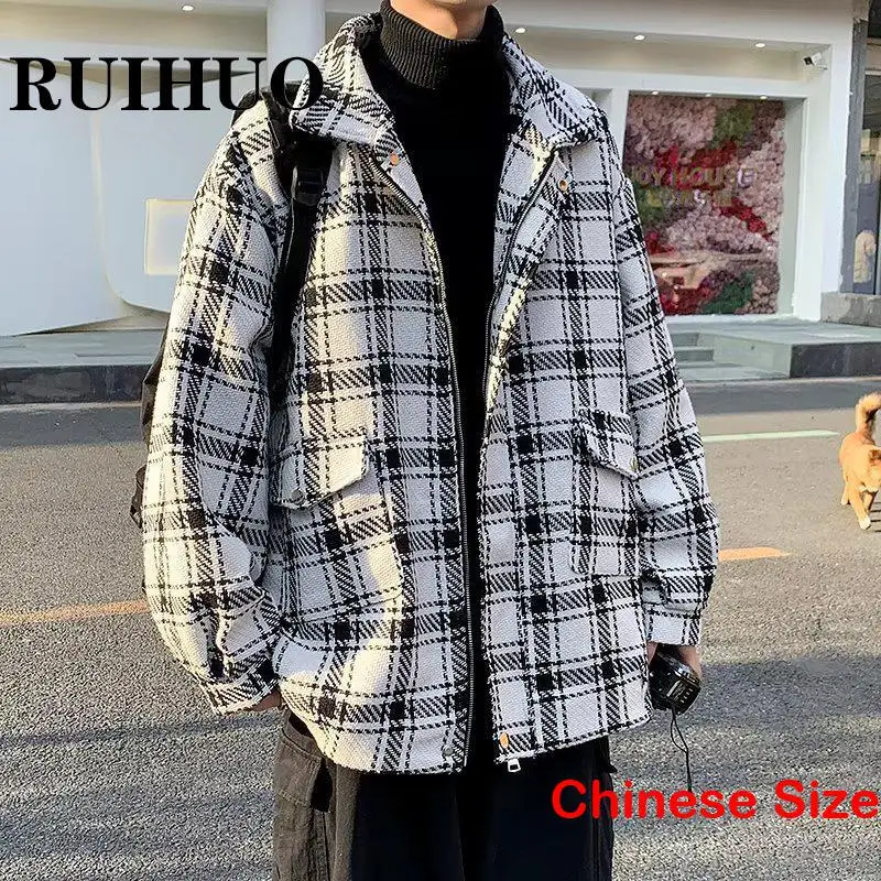 RUIHUO Plaid Men's Jackets New in Outerwear Korean Style Clothes Male Coat Jackets for Man Streetwear Tops 2XL 2023 Spring
RUIHUO Plaid Men's Jackets New in Outerwear Korean Style Clothes Male Coat Jackets for Man Streetwear Tops 2XL 2023 Spring