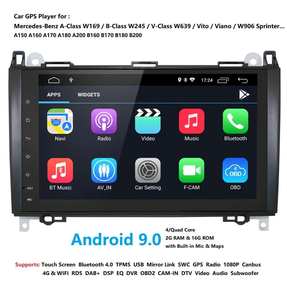 9-дюймовый 2 Din Android 10,0 четырехъядерный Автомобильный мультимедийный плеер GPS-навигация для Mercedes/Benz/Sprinter/Viano/Vito/B-class/B200/B180
9-дюймовый 2 Din Android 10,0 четырехъядерный Автомобильный мультимедийный плеер GPS-навигация для Mercedes/Benz/Sprinter/Viano/Vito/B-class/B200/B180