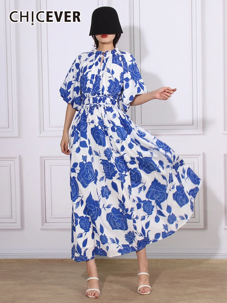 CHICEVER Elegant Printing Dresses For Women Round Neck Puff Sleeve High Waist Patchwork Lace Up Hit Color A Line Dress Female
CHICEVER Elegant Printing Dresses For Women Round Neck Puff Sleeve High Waist Patchwork Lace Up Hit Color A Line Dress Female