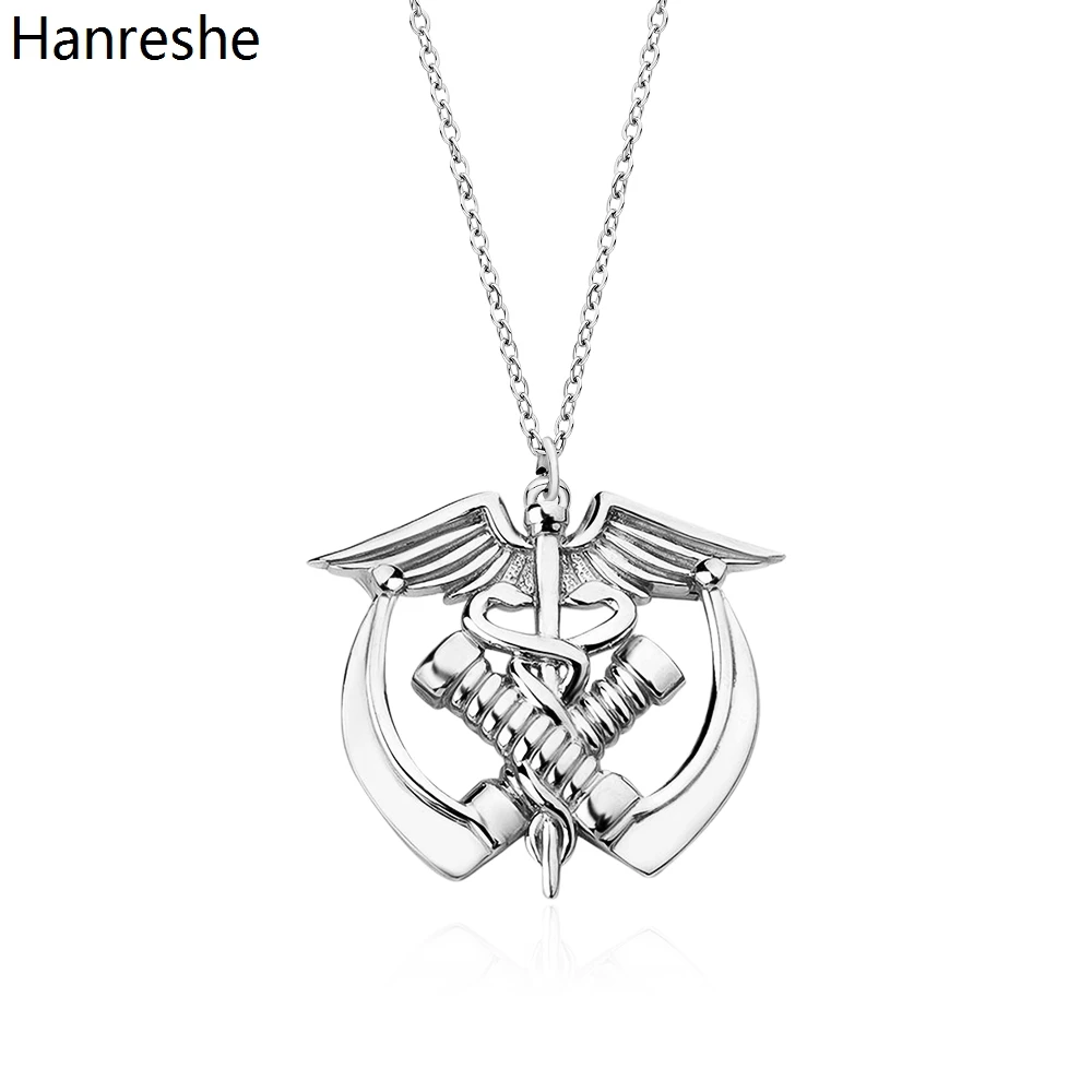 

Hanreshe Medical ENT Caduceus Laryngoscope Pendant Necklace Quality Doctor Nurse Medicine Jewelry Decoration Gift