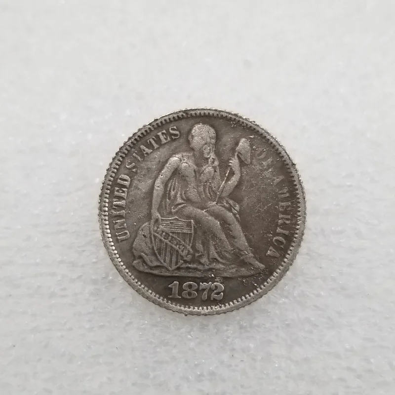 American 1872 S Version One Dime Brass Silver-plated Commemorative Collectible Coin Gift Lucky Challenge Coin
American 1872 S Version One Dime Brass Silver-plated Commemorative Collectible Coin Gift Lucky Challenge Coin