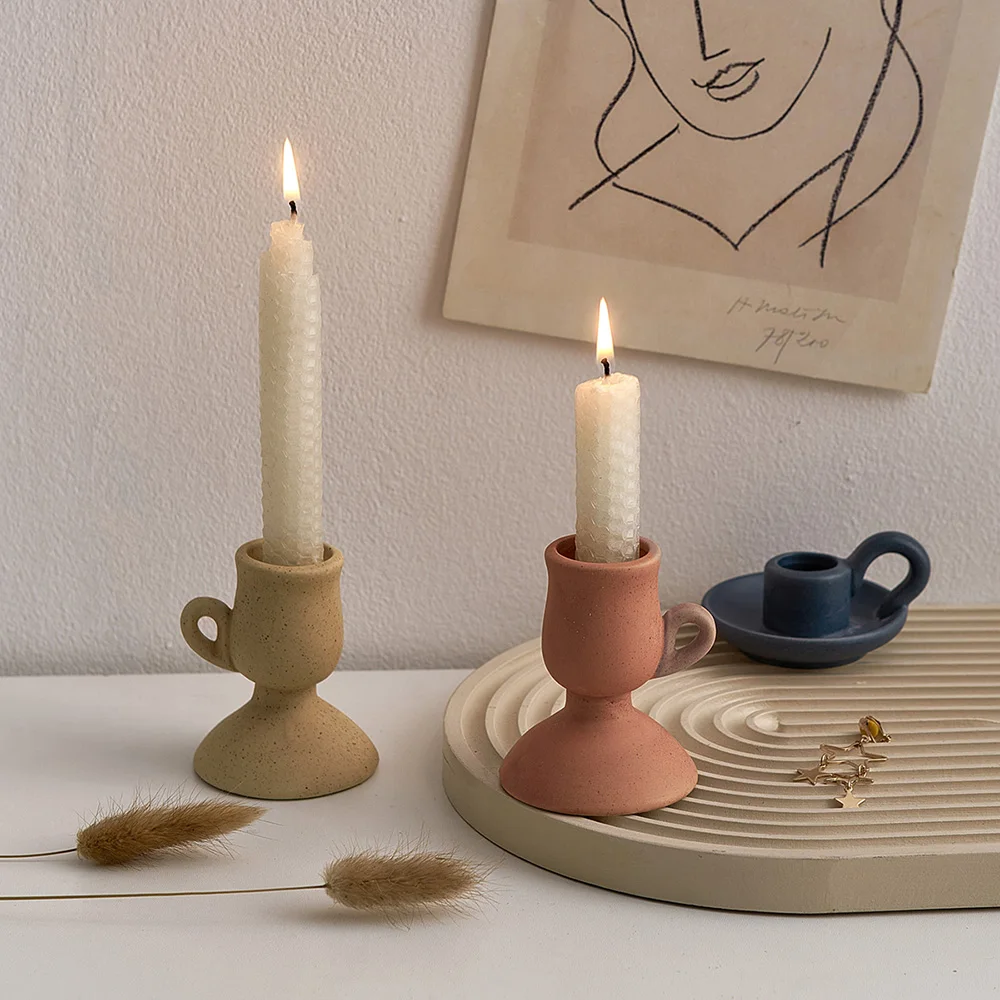 

Candle Holder Nordic Home Decoration Ceramic Candles and Supports Candlesticks Home Decorative Candles Wedding Centerpiece Gift