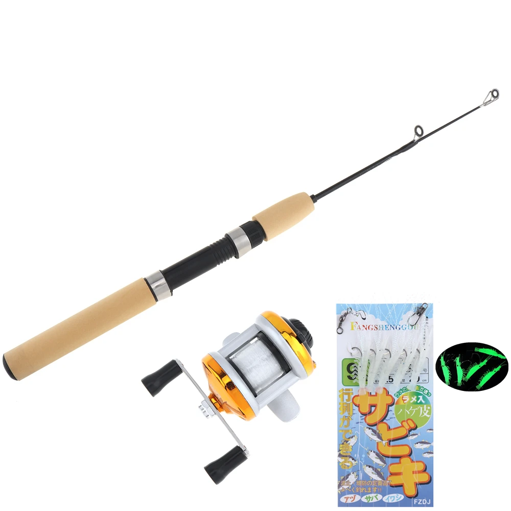 55cm Ice Fishing C ombo Telescopic Fishing Rod + Ice Fishing Reel with Line + 5pcs Luminous Shrimp Lures Hook
55cm Ice Fishing C ombo Telescopic Fishing Rod + Ice Fishing Reel with Line + 5pcs Luminous Shrimp Lures Hook