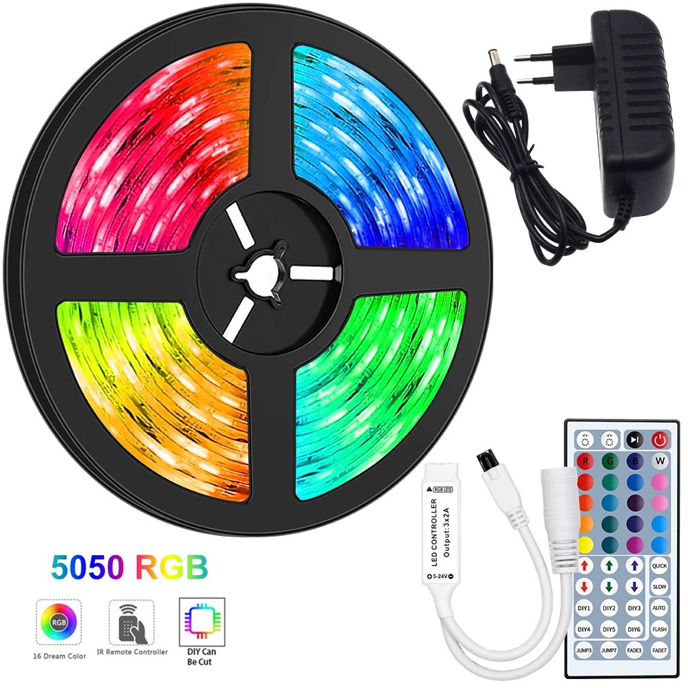 Светодиодная лента 5050 RGB с Wi-Fi, гибкая Водонепроницаемая Диодная лента 12 В постоянного тока, 5 м, 10 м, 15 м, Светодиодная лента с управлением све...
Светодиодная лента 5050 RGB с Wi-Fi, гибкая Водонепроницаемая Диодная лента 12 В постоянного тока, 5 м, 10 м, 15 м, Светодиодная лента с управлением све...