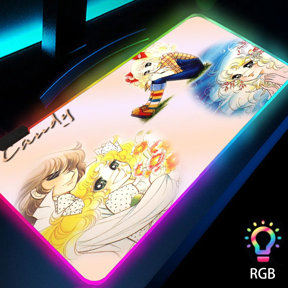 Candy Candy Anime Girl Gaming Accessories Mats with Backlight Mousepad Gamer Led Rgb Mouse Pad Anime Catper Desktop Cover
Candy Candy Anime Girl Gaming Accessories Mats with Backlight Mousepad Gamer Led Rgb Mouse Pad Anime Catper Desktop Cover