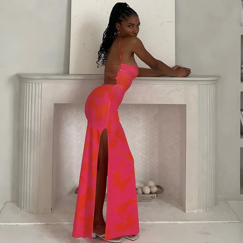 Zabrina Dress Lace Up Tie Dye Pink Strap Maxi Bodycon Sexy Party Club Prom Outfits Evening Y2K Side Slit Backless Free Shipping
Zabrina Dress Lace Up Tie Dye Pink Strap Maxi Bodycon Sexy Party Club Prom Outfits Evening Y2K Side Slit Backless Free Shipping