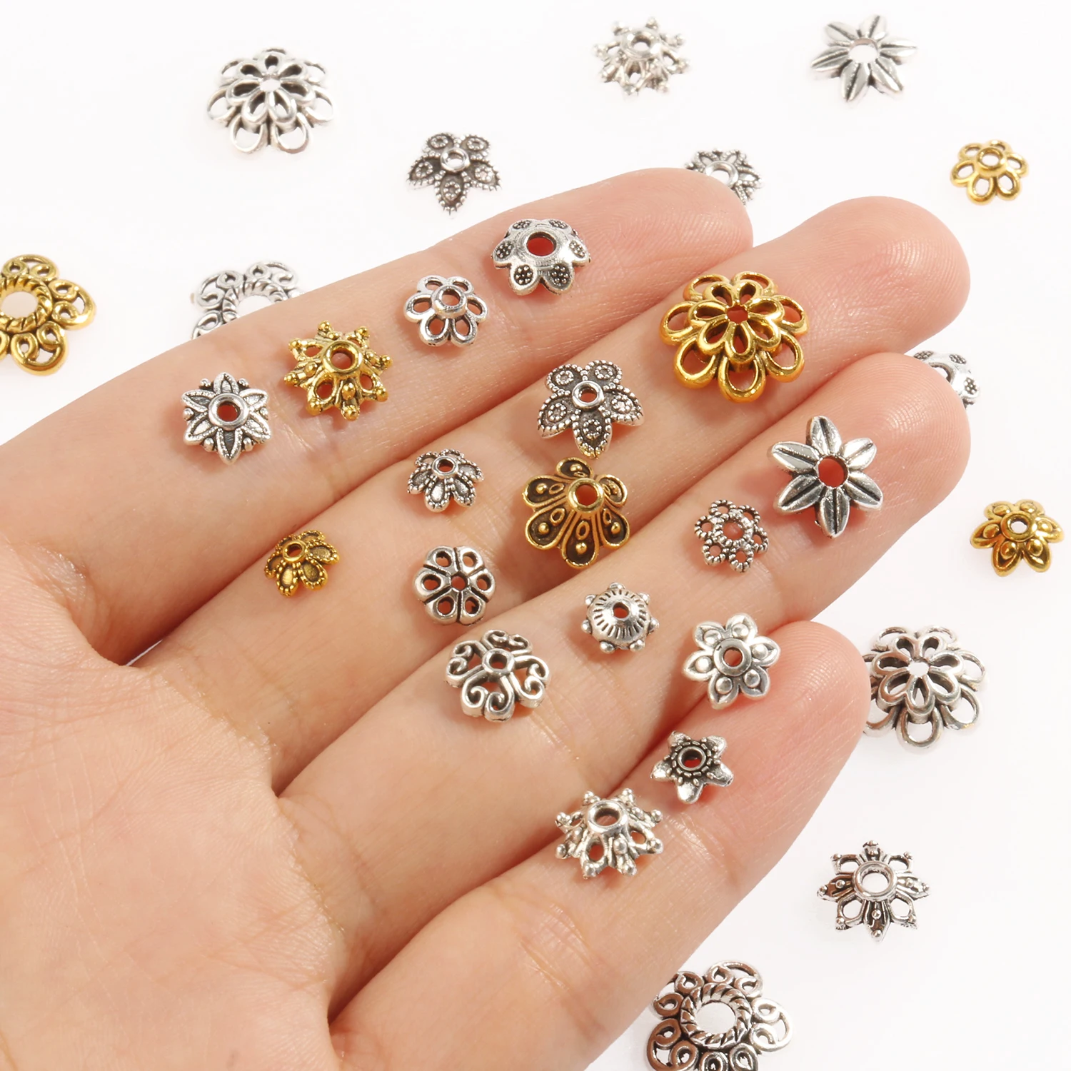 20PCS Tibetan Antique Silver Color Gold Leaf Flower Bead End Caps For Jewelry Making Needlework Spacer Bead Caps DIY Accessories
20PCS Tibetan Antique Silver Color Gold Leaf Flower Bead End Caps For Jewelry Making Needlework Spacer Bead Caps DIY Accessories