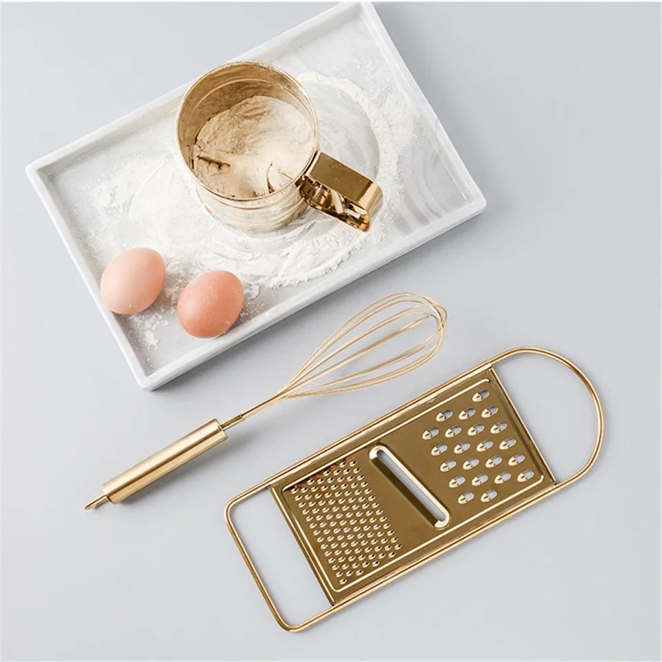 Stainless Steel Gilded Egg Beater Sieve Cup Scraper Egg Powder Mixer Stirring and Rotating Creative Kitchen Gold Baking Tool Set
Stainless Steel Gilded Egg Beater Sieve Cup Scraper Egg Powder Mixer Stirring and Rotating Creative Kitchen Gold Baking Tool Set