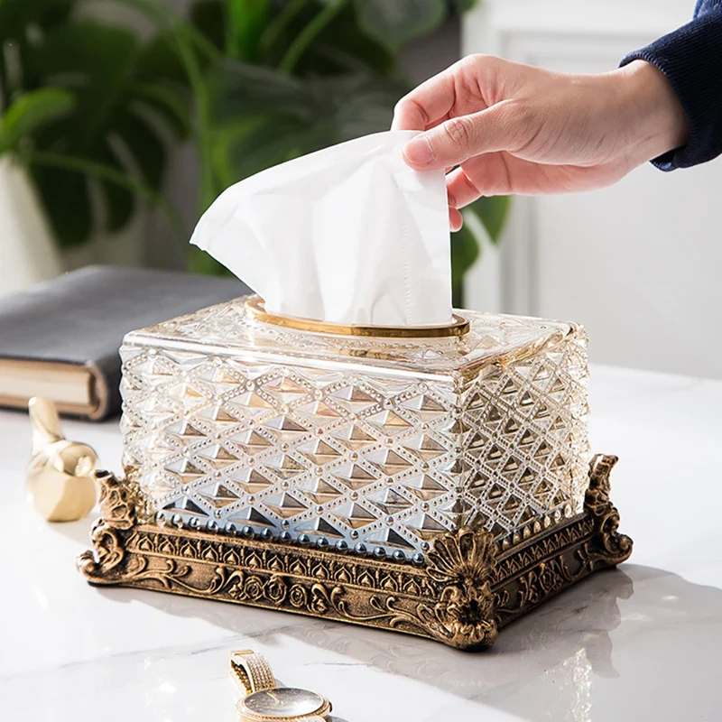 Crystal Paper Towel Box Classical Tissue Box Removable Tissue Boxes Dinner Table Napkin Holder Vintage Home Decor
Crystal Paper Towel Box Classical Tissue Box Removable Tissue Boxes Dinner Table Napkin Holder Vintage Home Decor