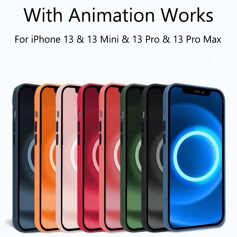 Official Color With Logo With Animation Liquid Silicone Case For iPhone 13 Pro Max Magnetic Cover For iPhone 13Pro Max 13 Mini
Official Color With Logo With Animation Liquid Silicone Case For iPhone 13 Pro Max Magnetic Cover For iPhone 13Pro Max 13 Mini