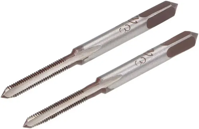 Metric Hand Taps M3 Thread 0.5 Pitch 3 Straight Flutes H2 Alloy Tool Steel Bottom & Taper Screw Tap Set Tapping Tools for Repair
Metric Hand Taps M3 Thread 0.5 Pitch 3 Straight Flutes H2 Alloy Tool Steel Bottom & Taper Screw Tap Set Tapping Tools for Repair