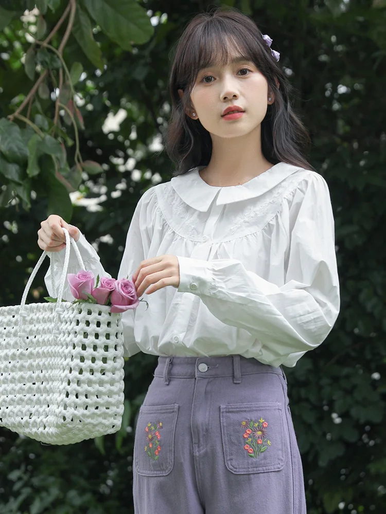 Embroidered White Long Sleeved Cotton Spring Autumn Top Shirts Fashion Blouses 2022 Cheap Vintage Clothes For Women Female
Embroidered White Long Sleeved Cotton Spring Autumn Top Shirts Fashion Blouses 2022 Cheap Vintage Clothes For Women Female