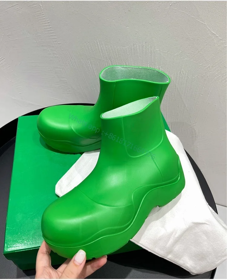 Lady Fashion Green Candy Round Toe Rain Boots Platform Flats Shoes Women Ankle Boots Pink Blue PU zapatillas mujer High Top 2022
Lady Fashion Green Candy Round Toe Rain Boots Platform Flats Shoes Women Ankle Boots Pink Blue PU zapatillas mujer High Top 2022