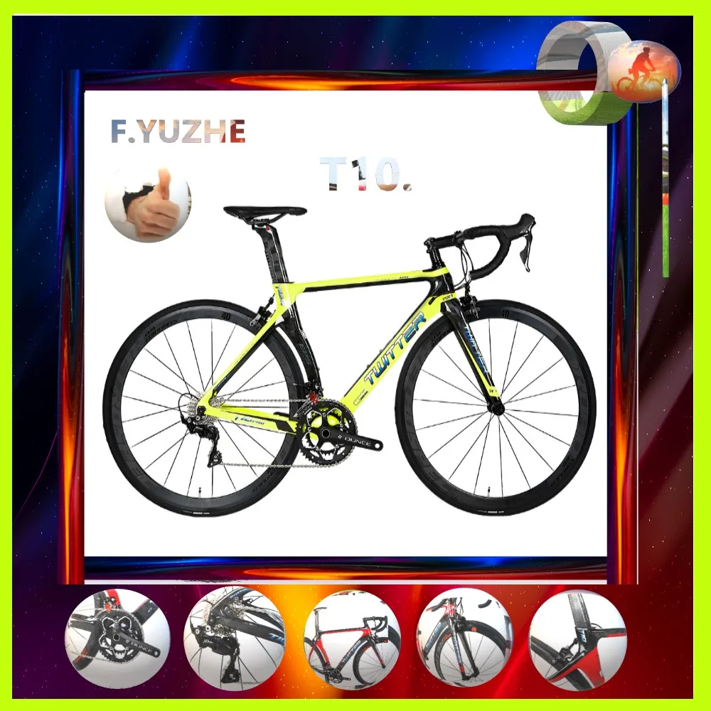 TWITTER T10RIVAL-22S disc brakes carbon fiber road bike-Small set of sprocket wheel carbon wheels 700c carbon cross-country bike
TWITTER T10RIVAL-22S disc brakes carbon fiber road bike-Small set of sprocket wheel carbon wheels 700c carbon cross-country bike