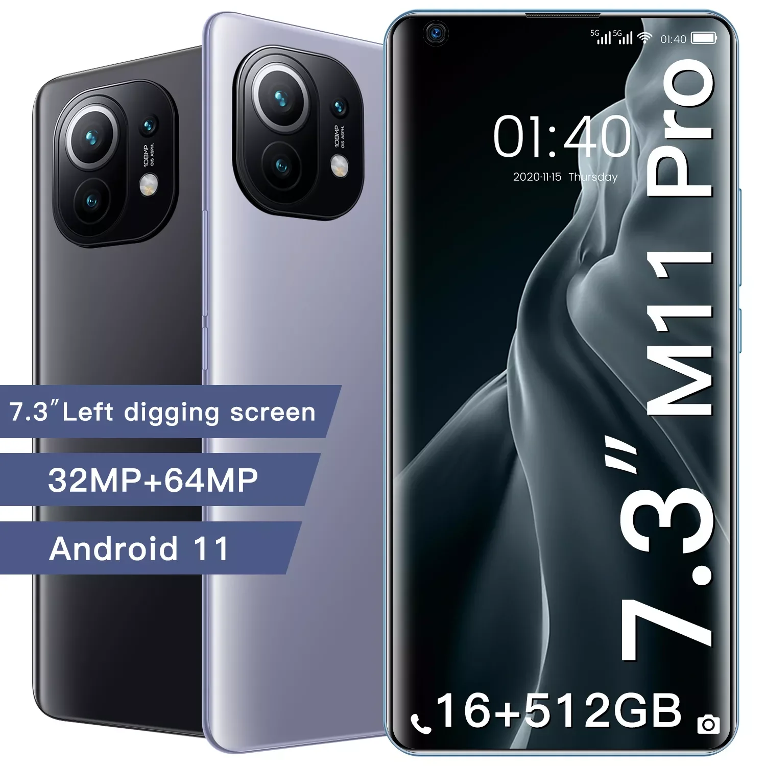 7.3inch Left Digging Screen 5G Smartphone with 16GB+512GB Large Memory for Xiaomi 11 Pro Cellphone Huawei Samsung Mobile Phone
7.3inch Left Digging Screen 5G Smartphone with 16GB+512GB Large Memory for Xiaomi 11 Pro Cellphone Huawei Samsung Mobile Phone