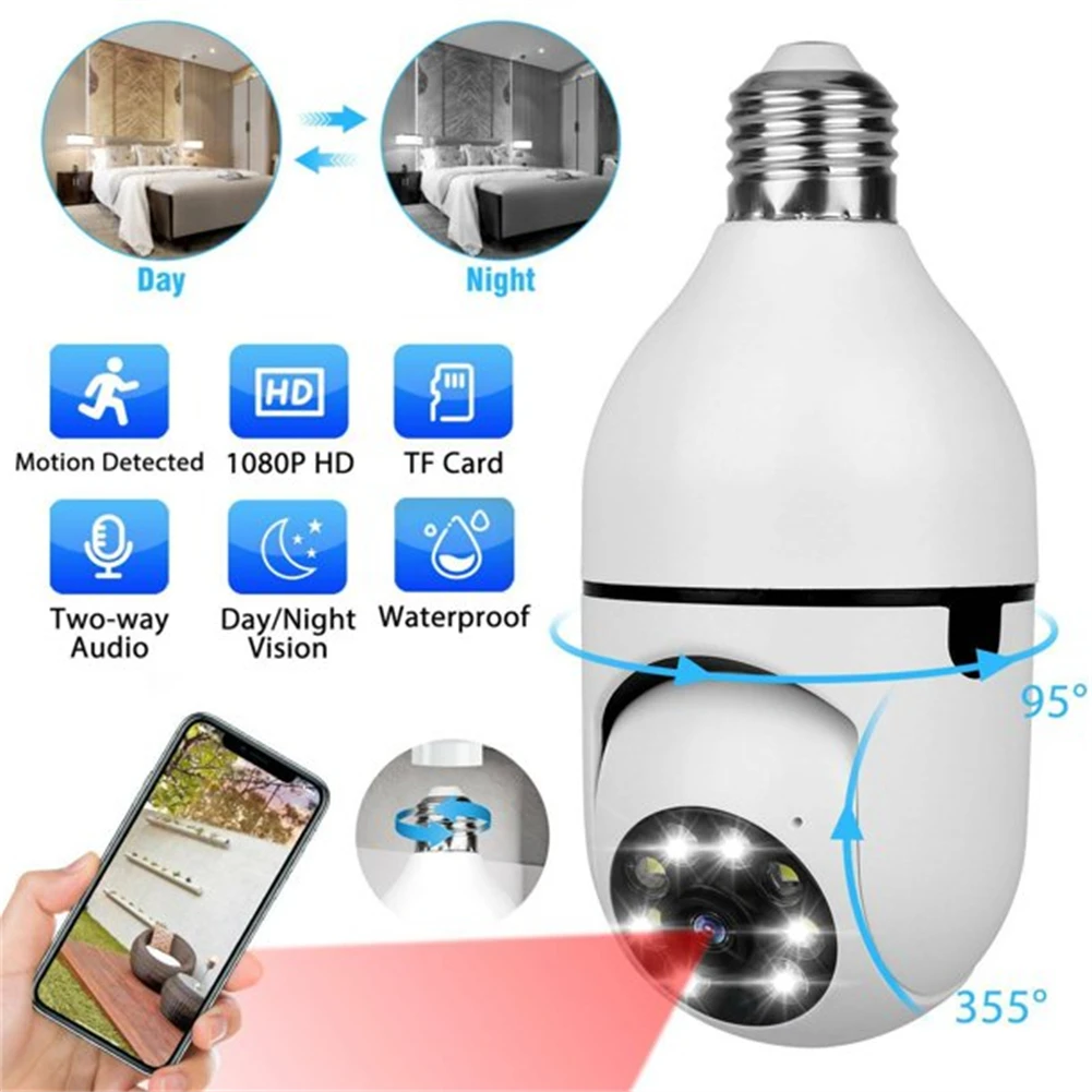 1080P WiFi Panoramic Camera Light Bulb Security Home Camera Wireless Waterproof IP66 CCTV Night Vision Audio Security Video
1080P WiFi Panoramic Camera Light Bulb Security Home Camera Wireless Waterproof IP66 CCTV Night Vision Audio Security Video