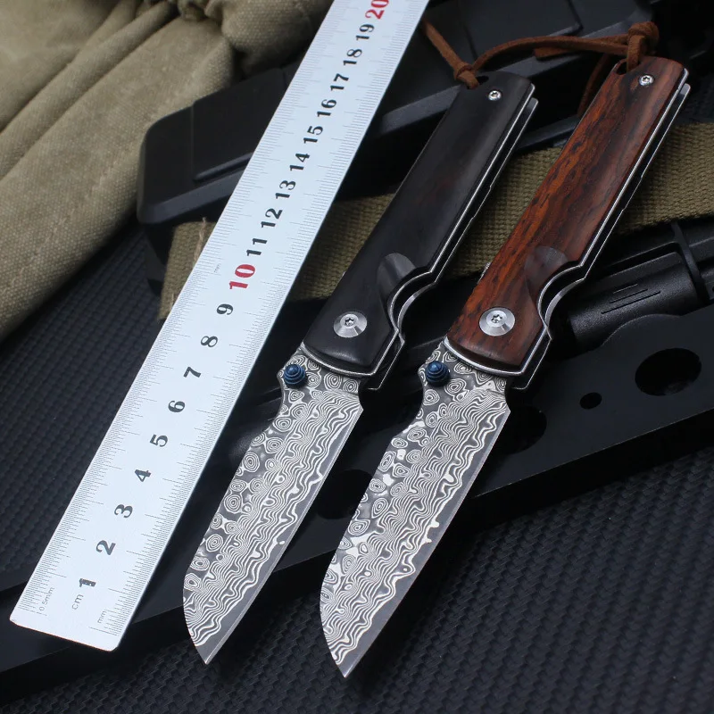 DC355 High Hardness Pocket Folding Knife VG10 Damascus Blade Rosewood/ebony Handle Tactical Hunting EDC Survival Tool Knives
DC355 High Hardness Pocket Folding Knife VG10 Damascus Blade Rosewood/ebony Handle Tactical Hunting EDC Survival Tool Knives