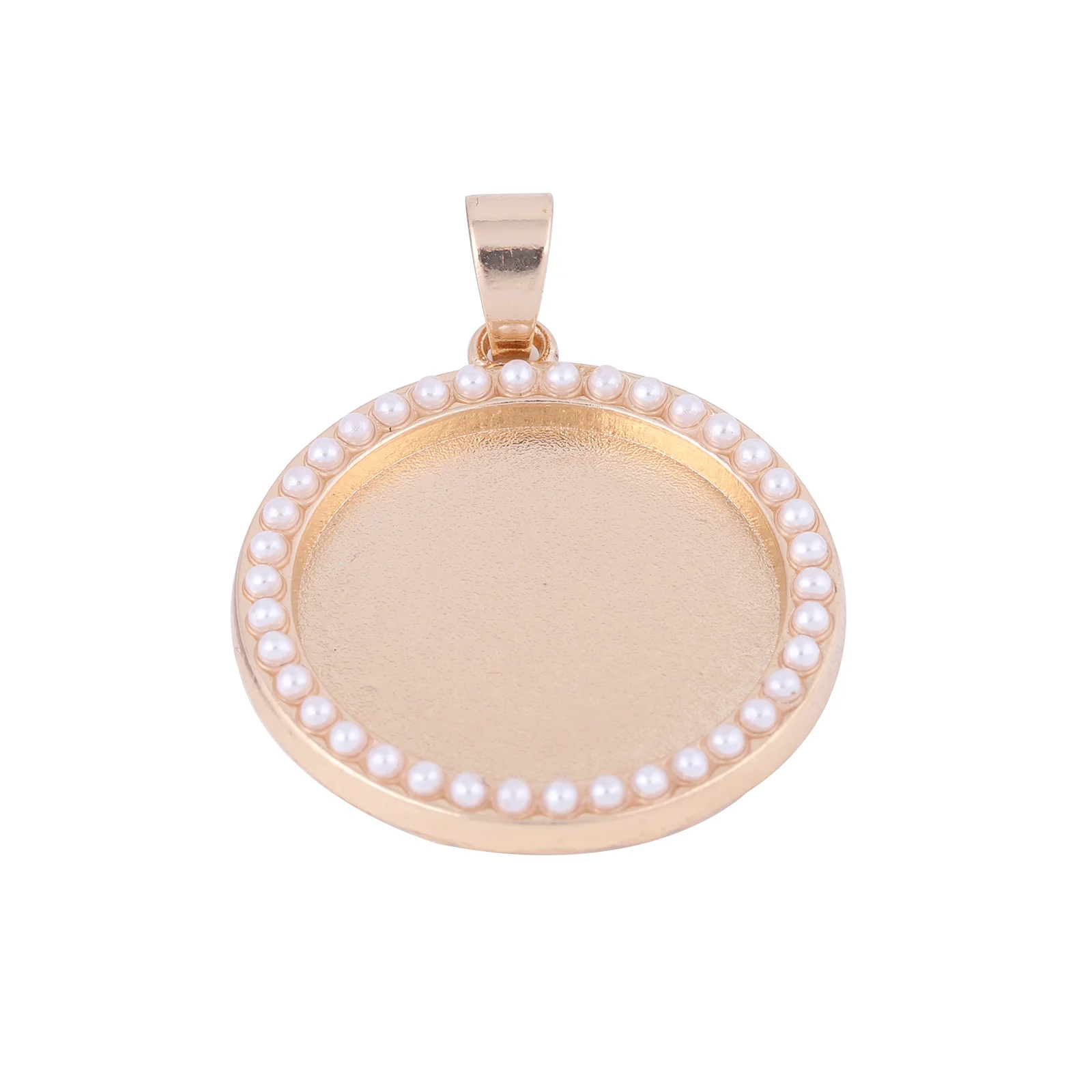 

5pcs 20mm round pearl cabochon base settings kc gold bezel pendant trays diy charm necklace blanks for jewelry making