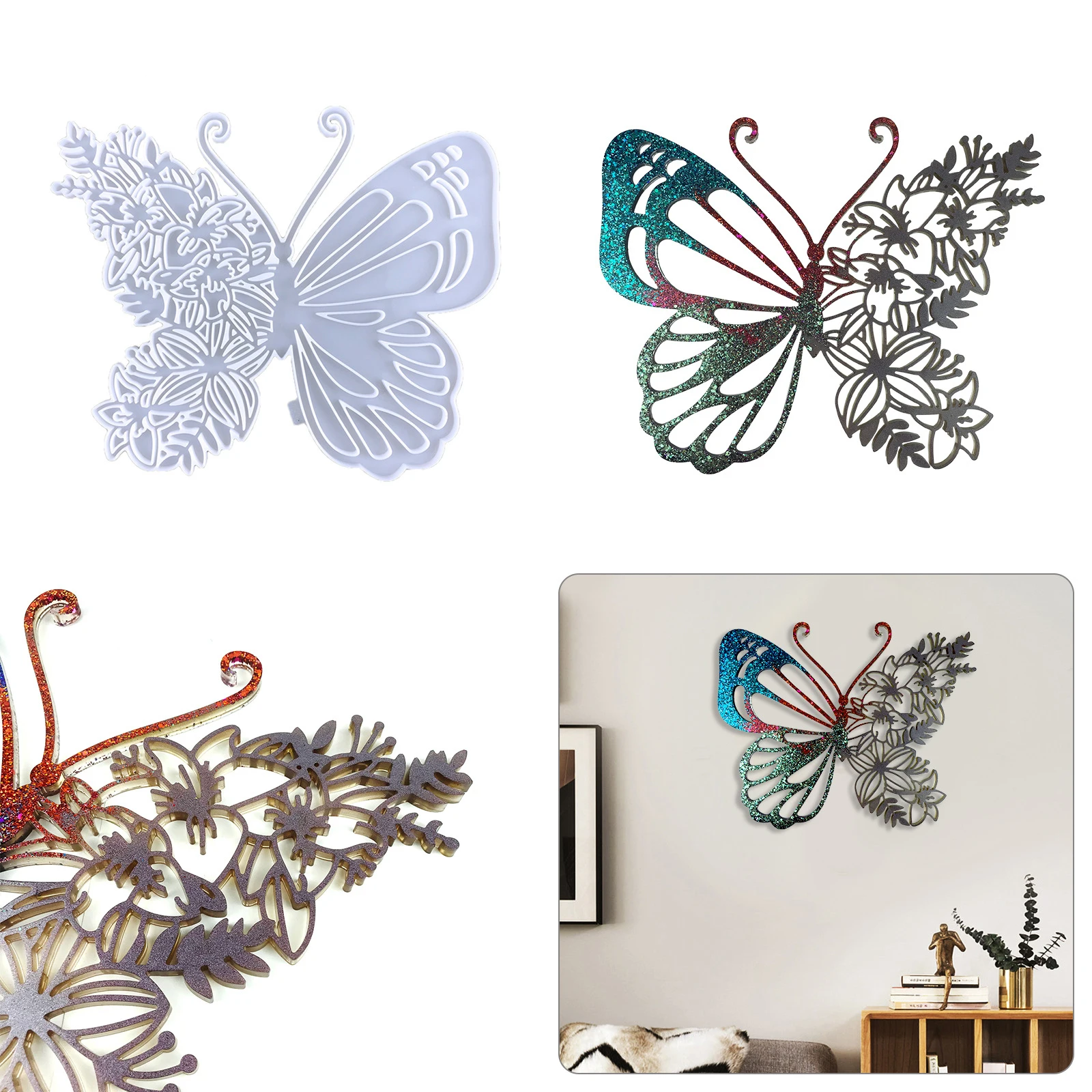 Butterfly Wall Hanging Decorative Epoxy Resin Mold DIY Crystal Hollow Butterfly Pendant Home Decoration Silicone Mold
Butterfly Wall Hanging Decorative Epoxy Resin Mold DIY Crystal Hollow Butterfly Pendant Home Decoration Silicone Mold