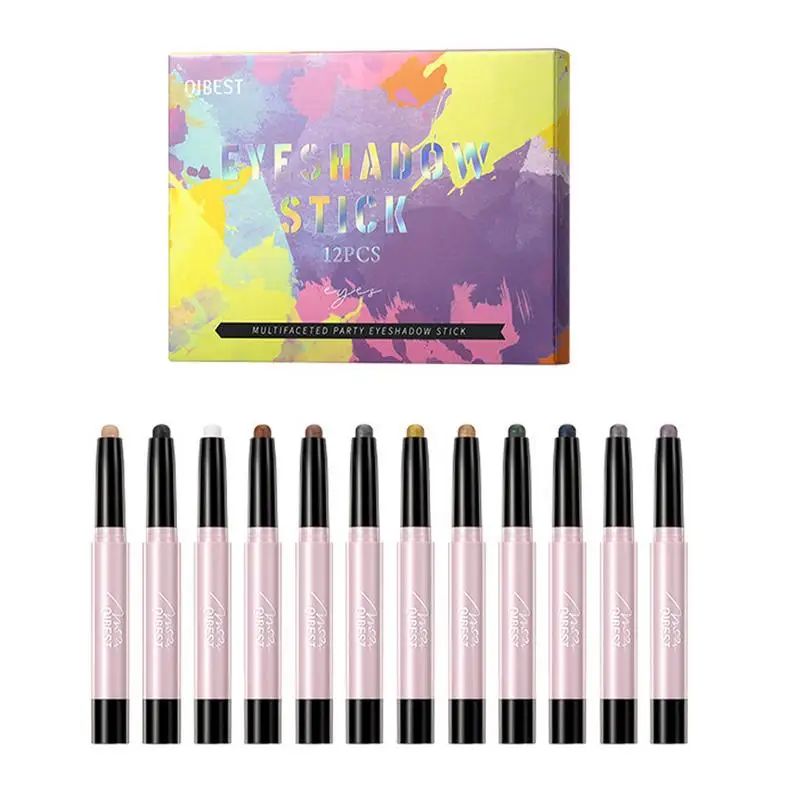 12pcs Eye Shadow Stick Colorful Glitter Eye Makeup Highlighter Pen Long-Lasting Highlighter Pencil Crayon Eye Makeup Shadow
12pcs Eye Shadow Stick Colorful Glitter Eye Makeup Highlighter Pen Long-Lasting Highlighter Pencil Crayon Eye Makeup Shadow