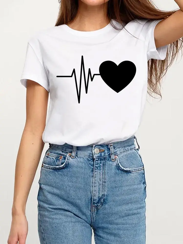 Short Sleeve Graphic T-shirt Print T Shirt Fashion Women Heartbeat Summer 90s Trend Clothing Clothes Kawaii Basic Tee Top
Short Sleeve Graphic T-shirt Print T Shirt Fashion Women Heartbeat Summer 90s Trend Clothing Clothes Kawaii Basic Tee Top