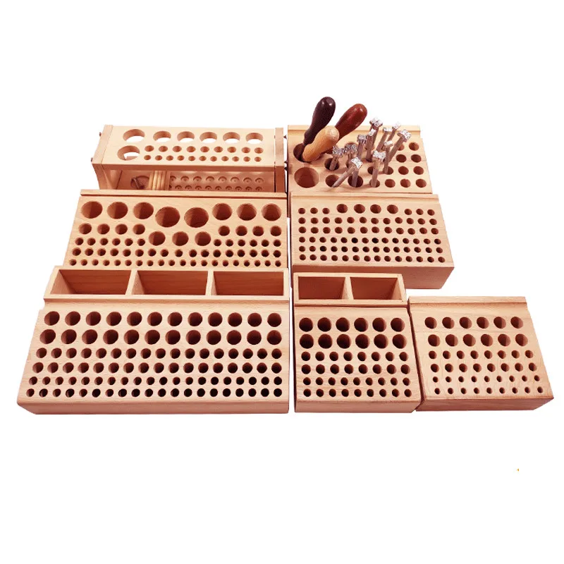 

24/46/ 68/76/98 Pine Wooden Leather craft Rack Stand DIY Carving Punching Tools Holder Organizer Leather Tool Storage Box