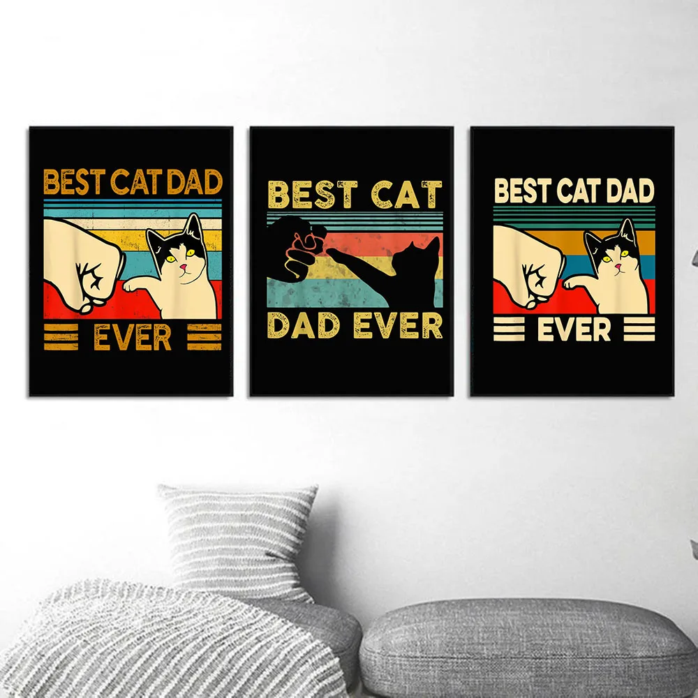 Vintage Cat Poster Best Cat Dad Ever Funny Canvas Painting Quote Art Print Animals Wall Picture For Living Room Home Decor
Vintage Cat Poster Best Cat Dad Ever Funny Canvas Painting Quote Art Print Animals Wall Picture For Living Room Home Decor