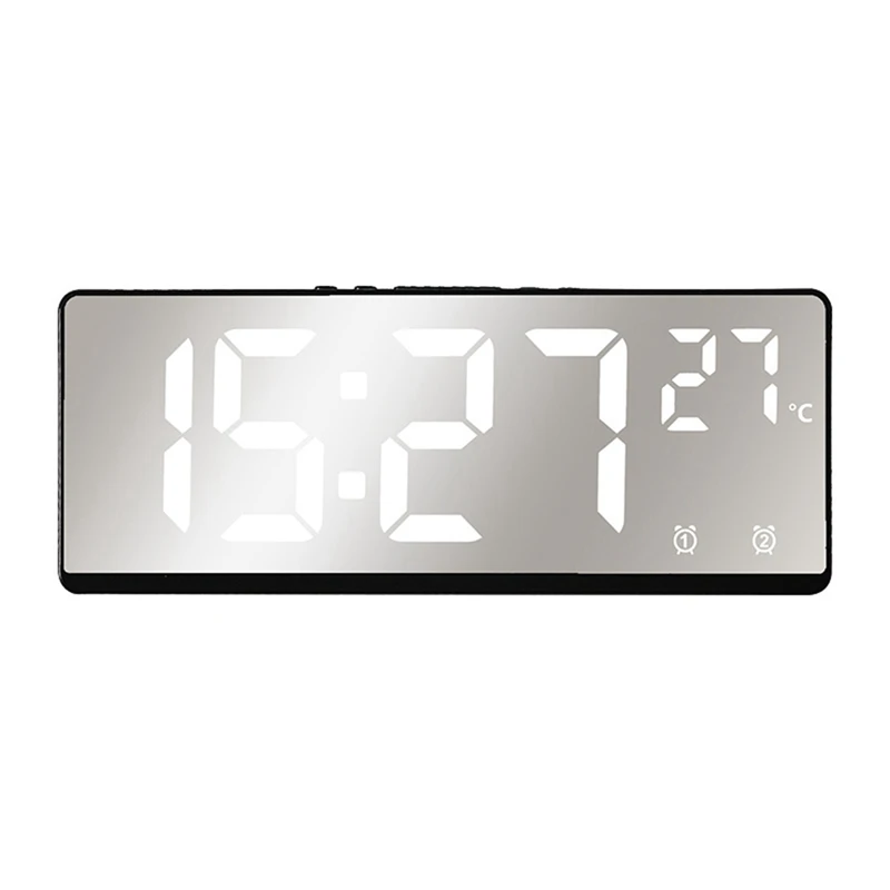 Voice Control Mirror Alarm Clock Digital Temperature Dual Alarm Snooze Desktop Table Clock Night Mode 12/24H
Voice Control Mirror Alarm Clock Digital Temperature Dual Alarm Snooze Desktop Table Clock Night Mode 12/24H