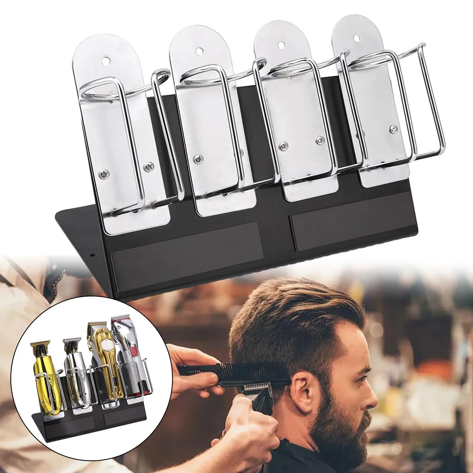 4 Slots Hair Clipper Holder, Salon Beard Shaver Rack, Electric Hair Clipper Holder Stand, for Barbers Hairstylist
4 Slots Hair Clipper Holder, Salon Beard Shaver Rack, Electric Hair Clipper Holder Stand, for Barbers Hairstylist