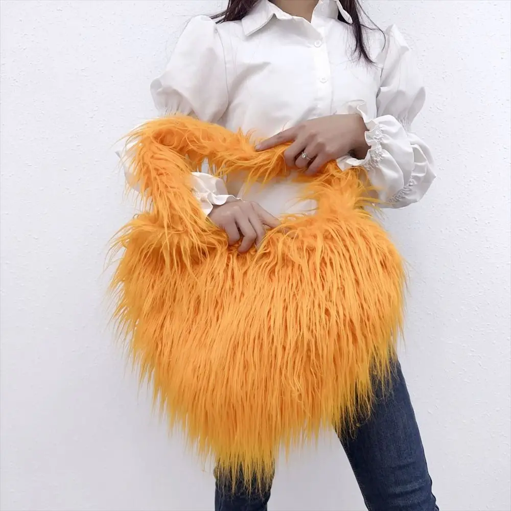 With Long Shoulder Oversized Tote Bags Fashion Fluffy Plush Fur Straps Faux Fur Shoulder Bag Heart Shape Women Handbags Winter
With Long Shoulder Oversized Tote Bags Fashion Fluffy Plush Fur Straps Faux Fur Shoulder Bag Heart Shape Women Handbags Winter