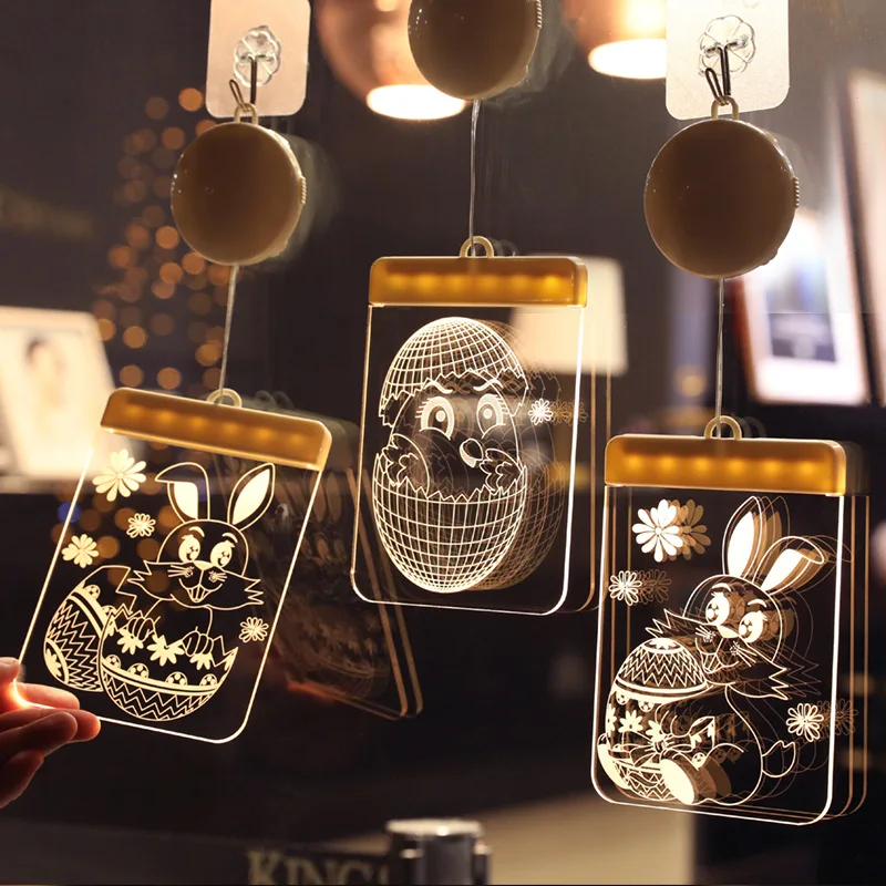 Glowing Easter Ornament with Lights Glass Door Window Hanging Easter Bunny Eggs Chicks Lights Decorations for Home Rabbit Gift
Glowing Easter Ornament with Lights Glass Door Window Hanging Easter Bunny Eggs Chicks Lights Decorations for Home Rabbit Gift