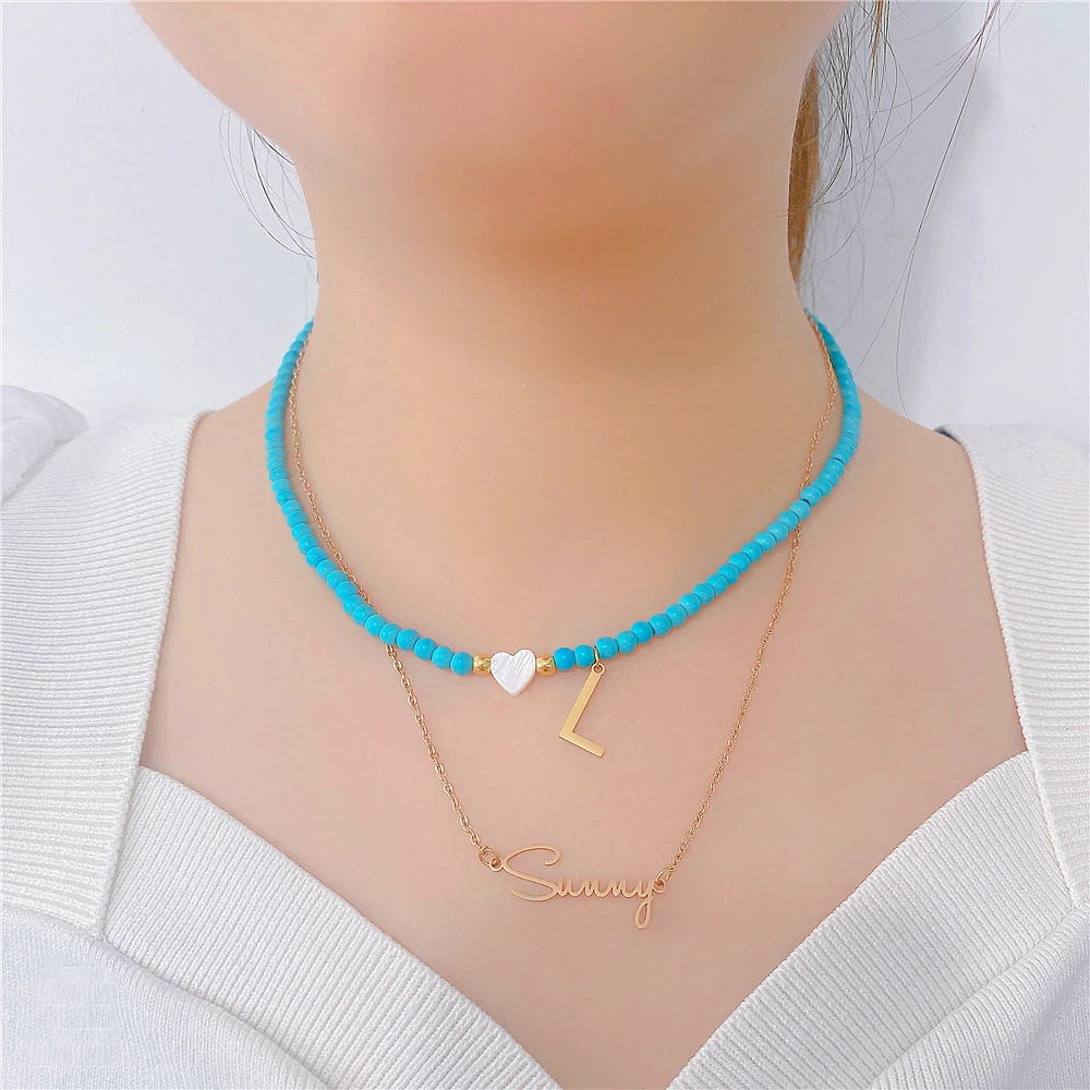 Colorful Beads Initial Choker for Women Stainless Steel Letter Pendant Necklace Fashion Shell Heart Jewelry Boho Accessories
Colorful Beads Initial Choker for Women Stainless Steel Letter Pendant Necklace Fashion Shell Heart Jewelry Boho Accessories