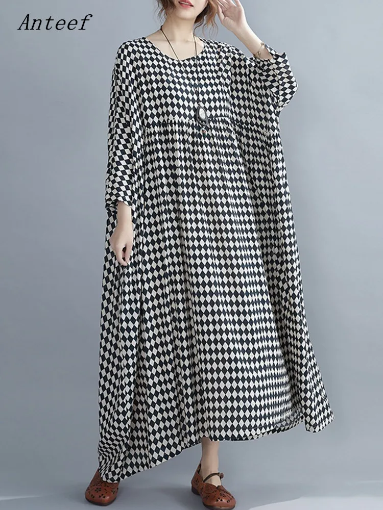Anteef oversized cotton vintage Polka Dot plaid new in dresses for women casual loose long summer dress elegant clothing 2023
Anteef oversized cotton vintage Polka Dot plaid new in dresses for women casual loose long summer dress elegant clothing 2023