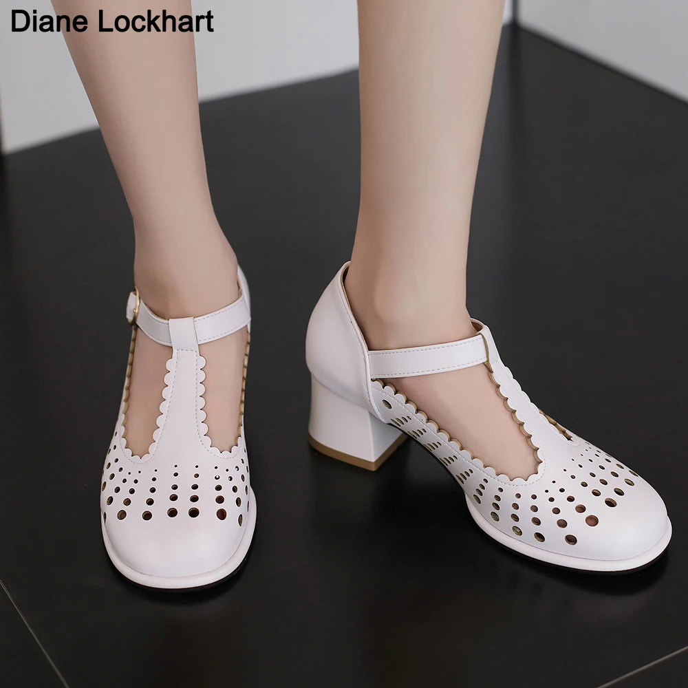 Casual T-Strap Mary Janes Shoes Women 2023 Round Toe Hollow Out High Heels Pumps Woman 5CM Thick Heel Breathable Mesh Shoes
Casual T-Strap Mary Janes Shoes Women 2023 Round Toe Hollow Out High Heels Pumps Woman 5CM Thick Heel Breathable Mesh Shoes