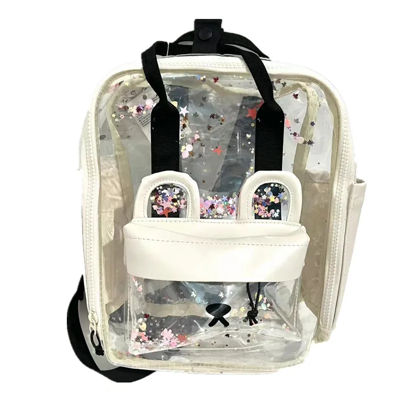 New Beige Transparent Sequins Dog Ears Children's Backpack Little Girls Sequins Star Backpack
New Beige Transparent Sequins Dog Ears Children's Backpack Little Girls Sequins Star Backpack