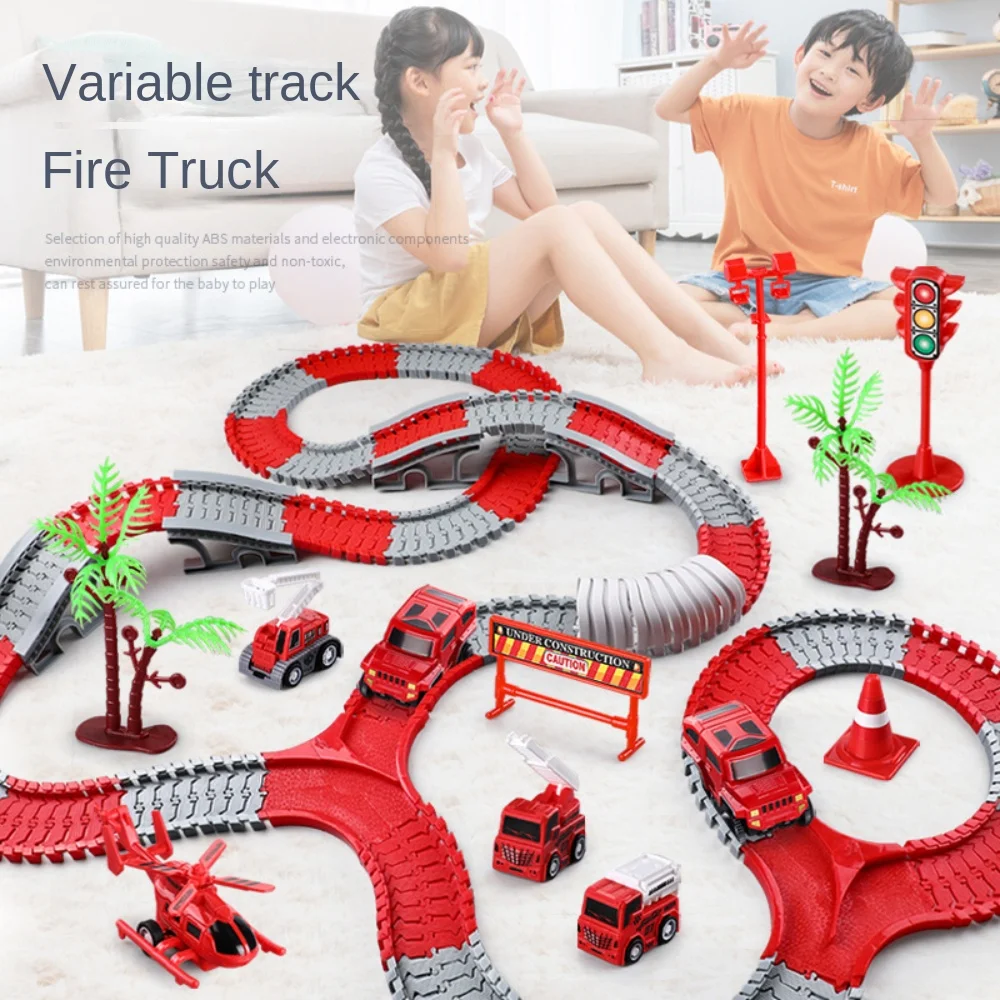 

Electric Electric Railway Train Assembled Railroad Toy Engineering Fire Fighting Suit Children's Educational Toys