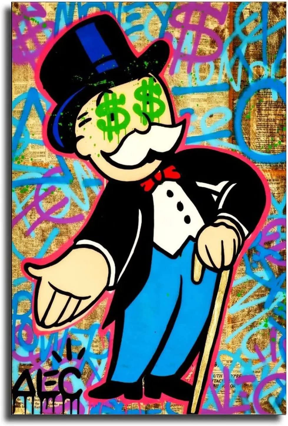 Alec Monopolys Graffiti Money Hand Out Eyes ative Poster Art Modern Decor Funny Vintage Mural Painting Decoration No Frame
Alec Monopolys Graffiti Money Hand Out Eyes ative Poster Art Modern Decor Funny Vintage Mural Painting Decoration No Frame