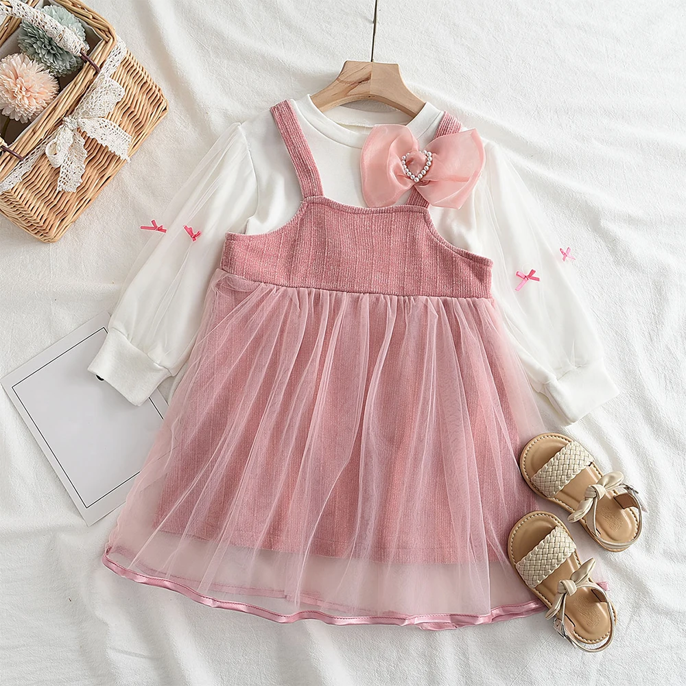 Melario Girls Dress Baby Girl Clothes Dresses Spring Autumn Sets Lace Bow T-shirt + Strap skirt 2pcs Suit Girl Lace Kids Outfits
Melario Girls Dress Baby Girl Clothes Dresses Spring Autumn Sets Lace Bow T-shirt + Strap skirt 2pcs Suit Girl Lace Kids Outfits