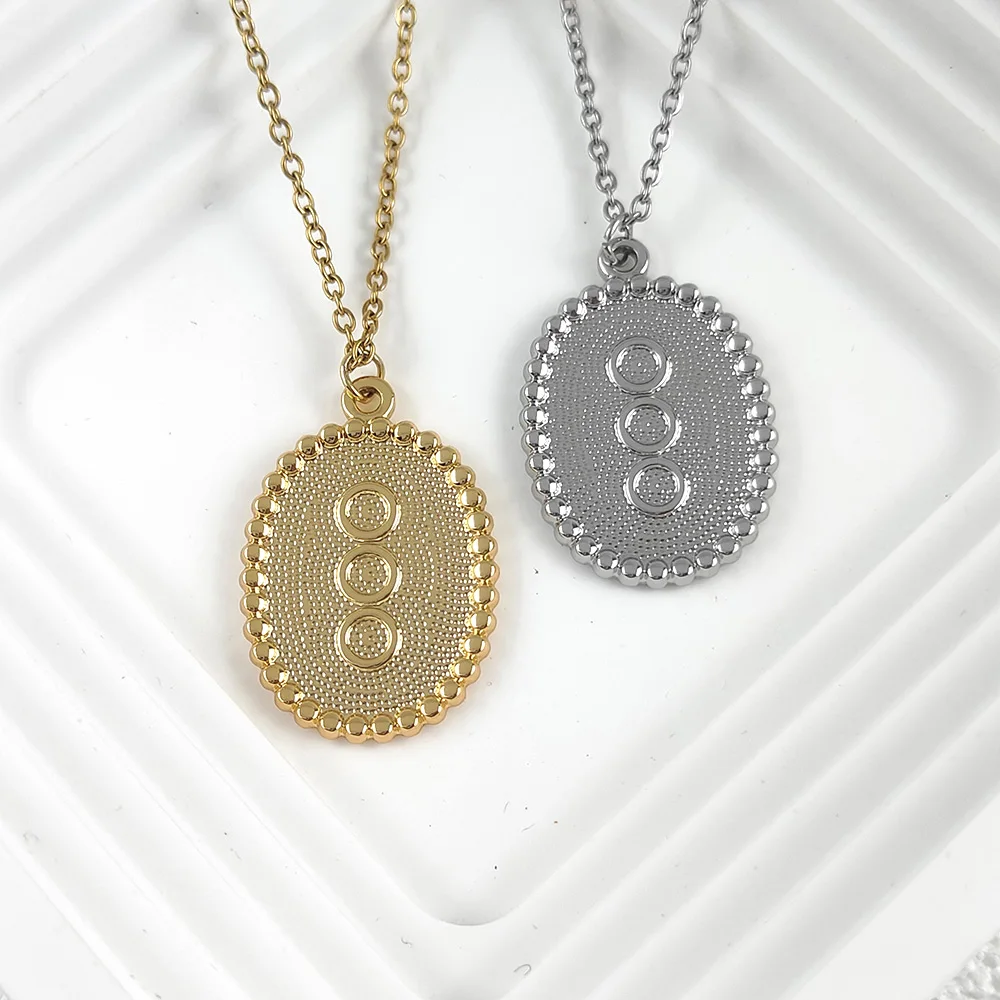 5D Oval Stainless Steel Pendant Necklace Gold Color Choker Necklaces on Neck Women Jewelry Gift
5D Oval Stainless Steel Pendant Necklace Gold Color Choker Necklaces on Neck Women Jewelry Gift