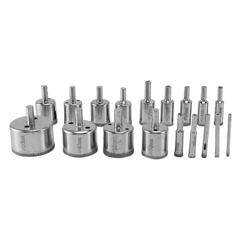 Diamond Drill Bits,18Pcs Diamond Hole Saws Hollow Core Drill Bits Set Remover Tools for Glass,Ceramics,Porcelain,Ceramic Tile,4-
Diamond Drill Bits,18Pcs Diamond Hole Saws Hollow Core Drill Bits Set Remover Tools for Glass,Ceramics,Porcelain,Ceramic Tile,4-